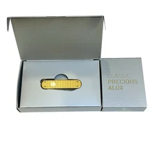 Victorinox Swiss Army Classic Precious Alox Brass Gold Woven Pattern New In Box