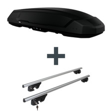 Dachbox Thule Force 3 XXL Sport + Dachträger für Opel Astra G Caravan Typ F35