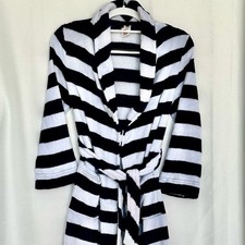 Bathrobe Navy/White Stripe Size Youth Med 8/10 Unisex