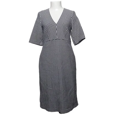 Luisa Cerano, robe, taille : 40, noir/blanc, coton/élasthanne, carreaux #oxC - Photo 1/4
