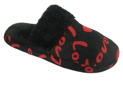 Coolers Marqui Ladies Warm Winter Love Heart Fleece Mule Slipper