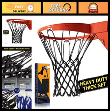Heavy Duty Basketball Net Replacement - All Weather, Anti-Whip, Fits 12 Loop Rim