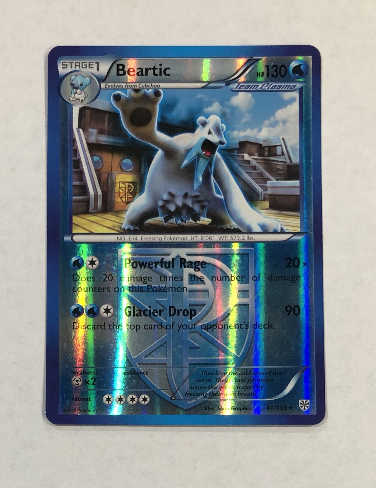 Pokémon BEARTIC Card 41/135 Reverse Holo Rare LP Plasma Storm Team Plasma TCG