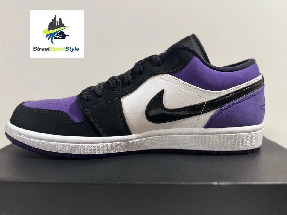 *NOVO EM FOLHA* Tamanho 9.5 - 2019 Nike Air Jordan 1 Low Court Roxo 553558-125 raro I - Imagem 3 de 4