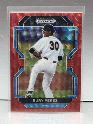 2022 Panini Prizm Draft Picks Eury Perez Red Wave Refractor Rookie #PDP184 RC