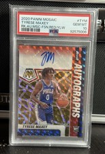 2020 Panini Mosaic Tyrese Maxey Choice Fusion Red Yellow Auto Rookie PSA 10 RC