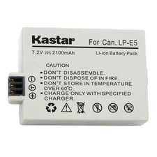 1x Kastar Battery for Canon LP-E5 Kiss X3 EOS Rebel XS Rebel XSi Rebel T1i