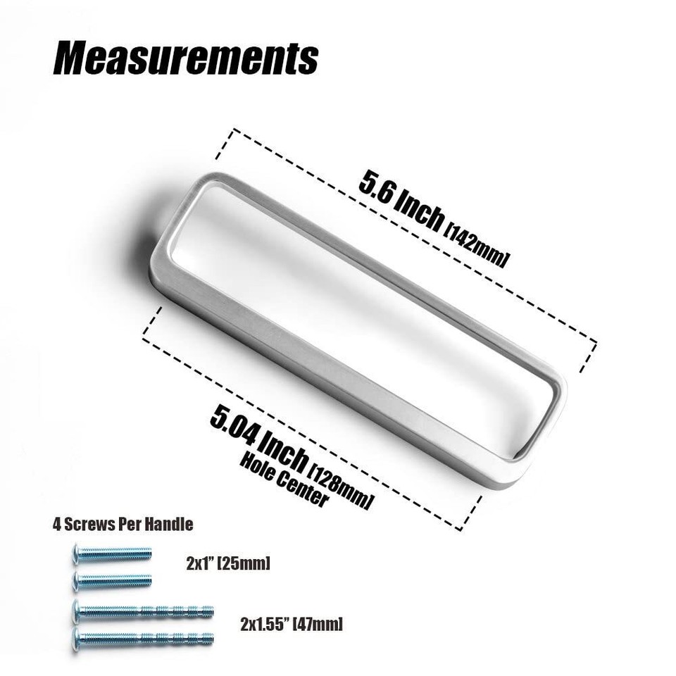 Brushed Nickel Pulls with 5'' Hole Center128mmModern Zinc Alloy