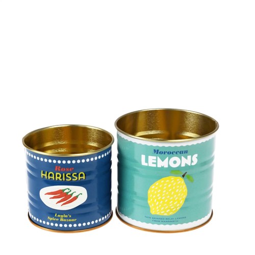 Latas de Almacenamiento Mini Juego de 2 Retro Vintage Cocina Estante Decoración - Imagen 1 de 4