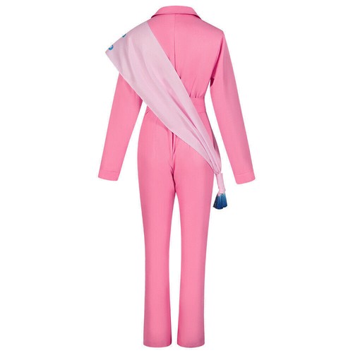 Barbie Cosplay Costume Women Margot Robbie Jumpsuit Outfit Halloween Clothes - Picture 3 of 12
