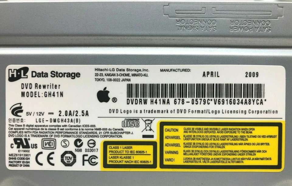 Apple 18x DL Super Drive  SATA Model# GH41N DVD Rewriter w/Cage - Image 2 of 4