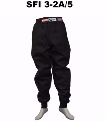 RACE SUIT FIRE SUIT PANTS SFI 3-2A/5 DOUBLE LAYER BLACK SM MD LG XL 2X 3X 4X