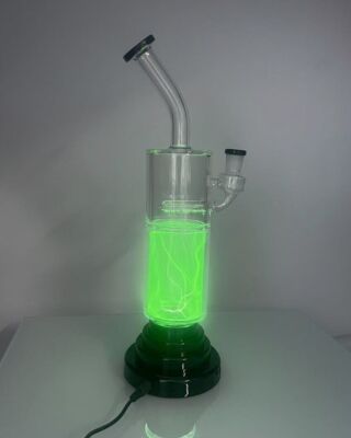 14'' Plasma Bong Electric Glass Waterpipe Smoking Bong with 14MM Green Gift Box