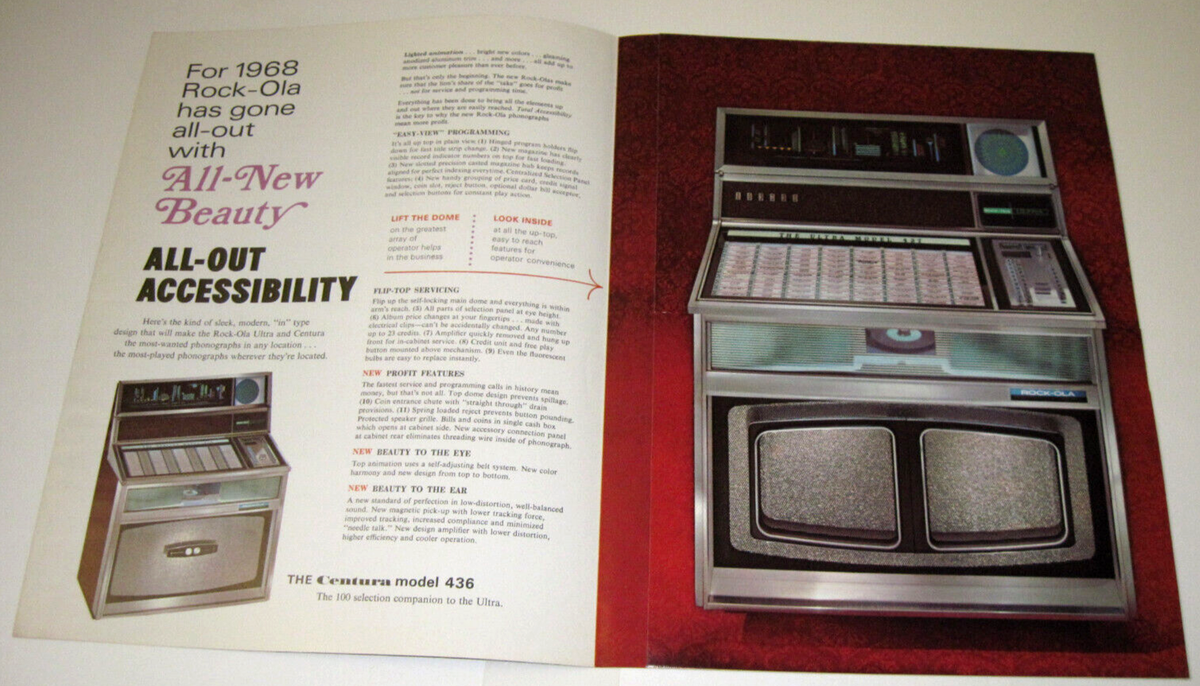 The Ultra Model 437 Rock-Ola Jukebox Arcade Flyer / Brochure