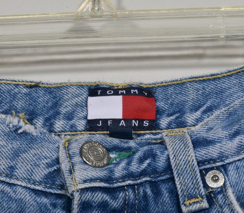 Vintage 90s Tommy Hilfiger Jeans Worn Distressed Straight Leg Jeans Sz 1/30 - Picture 4 of 7
