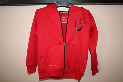 Low Priced New Boys NIKE THERMA FIT Zip Up Hoodie RedBlack Size T4