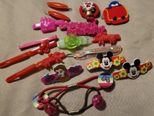 Vintage Barrettes Hair Clips Girls Metal Clips Disney Doll Bow Plastic Lot