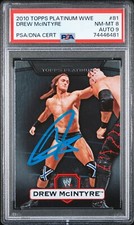 DREW MCINTYRE 2010 WWE TOPPS PLATINUM SIGNED ROOKIE CARD - PSA 8 w/ PSA 9 AUTO