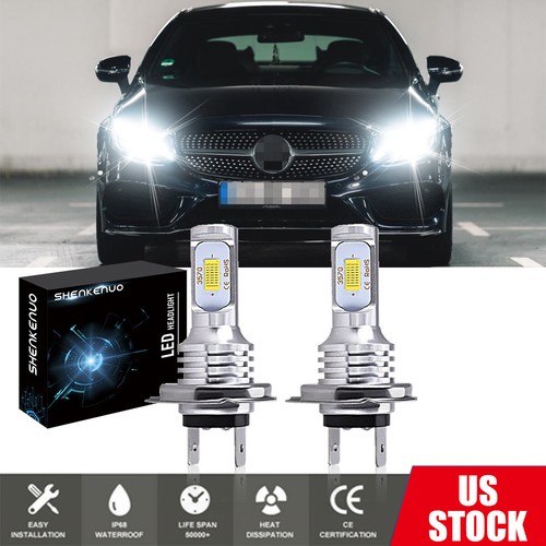 2Pcs LED Headlight Bulbs High/Low Beam H7 For 20082017 MercedesBenz