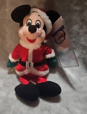 Vintage / RARE ~ SANTA MICKEY Bean Bag ~ In Hand In Oz ~ HTF - Disney