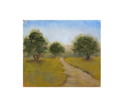 Oil Painting Pochade Study #3 THE ROAD NOT TAKEN  Wood Framed Small