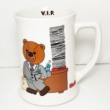 Coffee Mug VIP Business Bear Russ Berrie Co Vintage Gift Typewriter/Paperwork  thumbnail