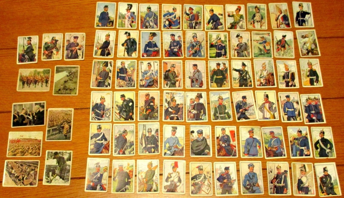Vintage Tobacco Sturm Zigaretten German Uniform Cards (63) + 9 WW2