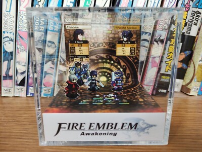 Fire Emblem Chrom Robin vs Marth Handmade Diorama - Gaming / Retro Cube -Fanart