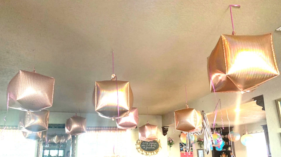 "¡YAY!" Globo de papel de aluminio + 4D cubos aire aniversario plata oro graduación  Foto 2 de 4