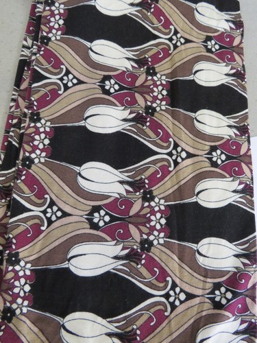 Loop Scarf, Cotton Blend Jersey, "Tulip" Design, Black, Brown, Purple, 17cm Wide - Picture 11 of 14