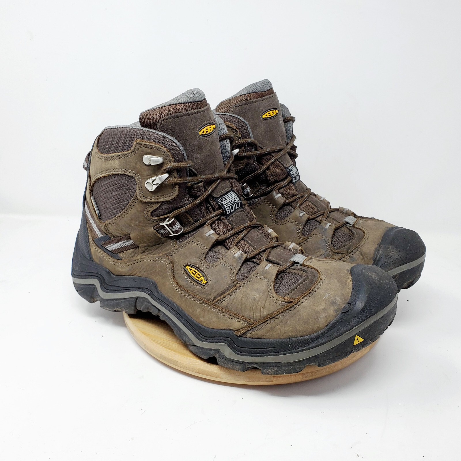 Stivali KEEN Durand II da uomo 11 marroni in pelle con lacci scarpe da trekking impermeabili USA