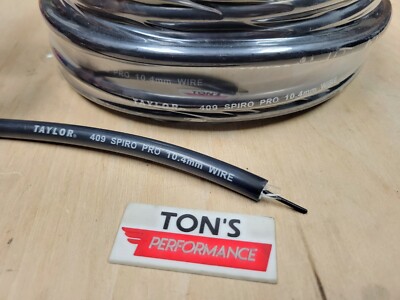 10.4mm BLACK Silicone Spiro Pro Race SPARK PLUG WIRE Taylor 409 by foot 10mm