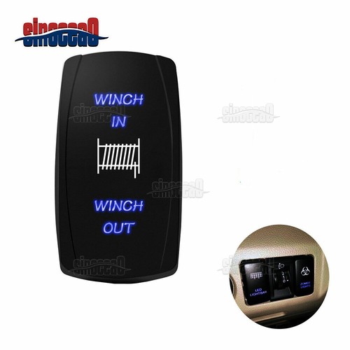 12V 24V 7-Pin Dual LED Light Winch In Out ON-OFF-ON Laser Boat UTV Rocker Switch | DK