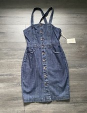 Universal Thread Button Front Denim Dress Dark Wash Size 2 NWT