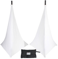 ProX X-SP3SC-WX2 Two-Pack Three Side Speaker Stand Cover Scrim - White with Bag