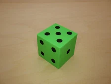 Single Foam 25mm D6 Die - Green - RPG Tool Tabletop Roleplay Games Supply CCG