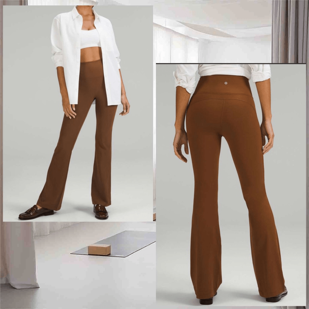 Lululemon Groove Pant Super High Rise Flare pants Nulu size 4 NWT Roasted Brown