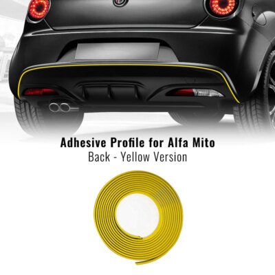 Profil Adhésif - Alfa Romeo - Giulietta - Jaune - S'adapte Au Pare-chocs - Inclus: Serviette Easy Cleaner Pro - Auto