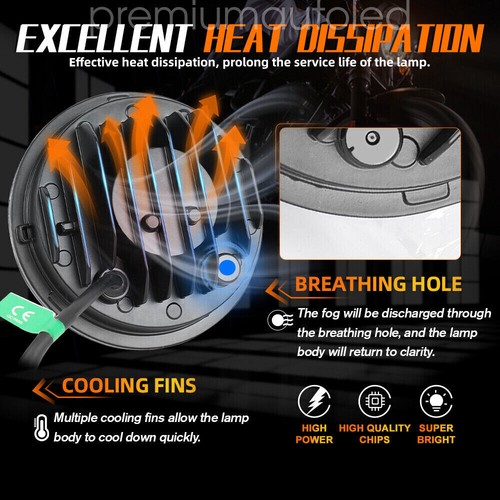 E-Geprüft 2x Led 5.75 Zoll LED Scheinwerfer Triumph Rocket 3 Street Speed Triple - Bild 8 von 10