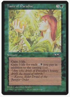 Taste of Paradise (Holding Fruit) Vintage Magic the Gathering (x4) Alliances