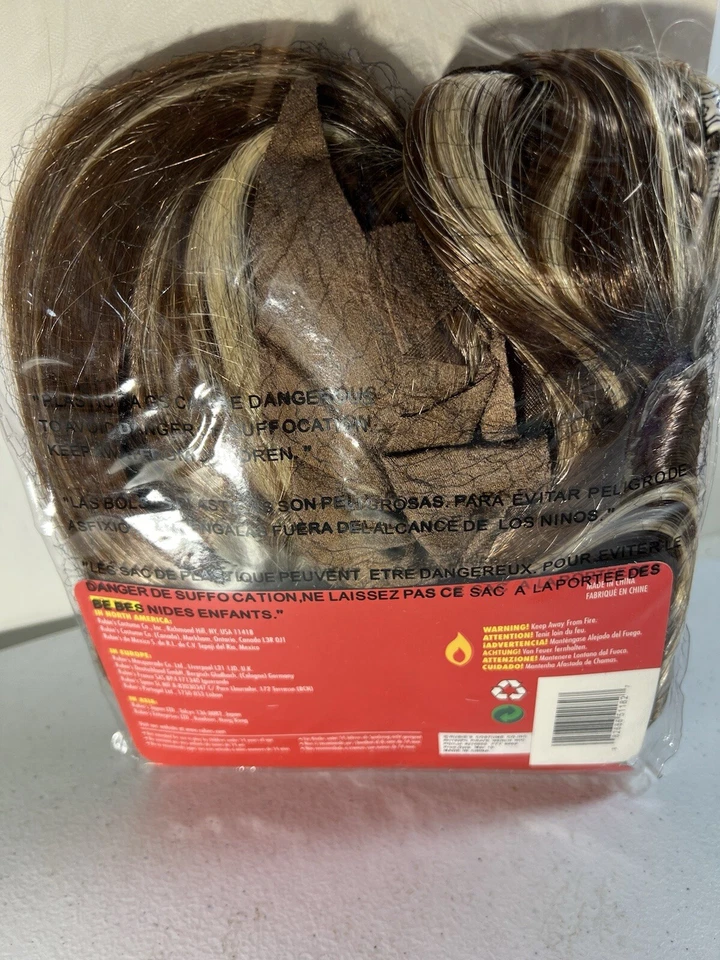 Peluca Mujer Pirata Rubia Oscuro Marrón Rayas Destacados Disfraz Halloween Foto 4 de 4