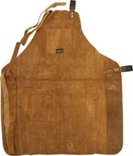 New UJ Ramelson Three Pocket Carvers Apron UJ04 Brown suede leather construction