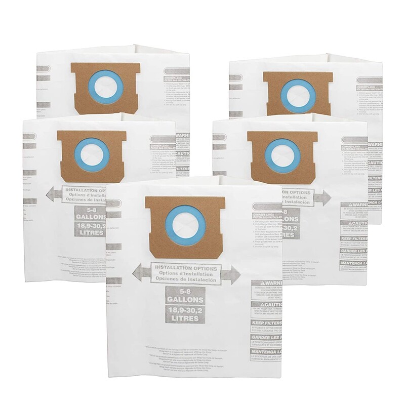 5PCS Replacement Dust Bag Reusable For Shop Vac 5-8 Gallon Vacuum Cleaner RANDOM