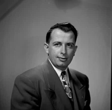 Vintage  Negative B&W Med Format Man Suit Tie Portrait #522