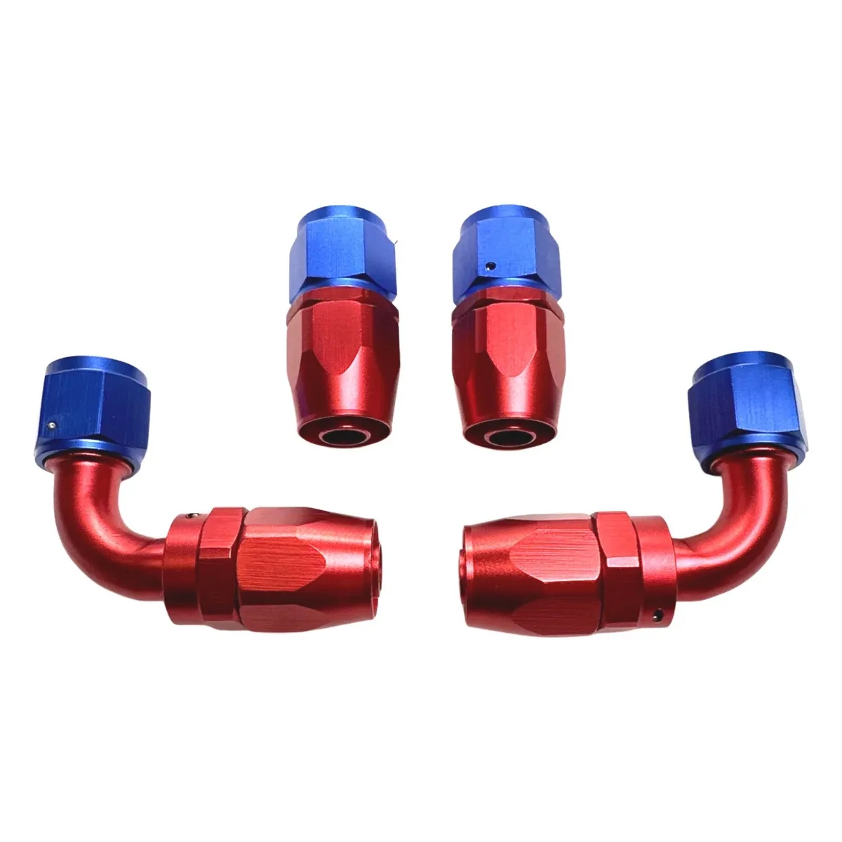 AN6 6AN 90 Degree & Straight Hose End Fitting Adapter Kit Set Red for Turbo
