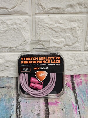 Sof Sohle Stretch Reflektierend Performance Schnürsenkel 96 cm 38'' UVP 7,43£ Rosa