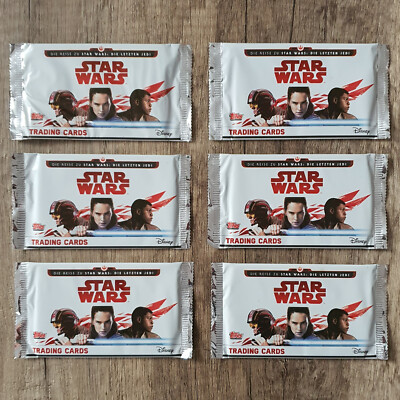Sonstiges   Star Wars: Die letzten Jedi - Trading Cards - 6 x Booster Pack   NEU