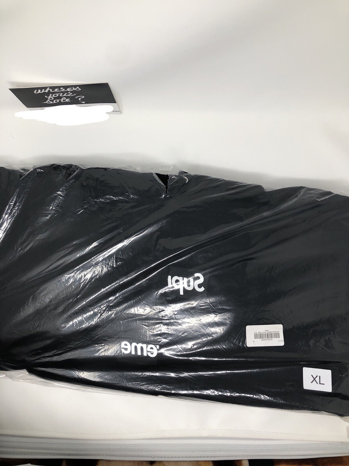 Supreme Comme Des Garcons CDG Split Box Logo Sweatshirt Hoodie Black sz XL Bogo image 9