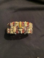 Whitney Kelly 925 sterling silver beaded cuff bracelet 58.85g