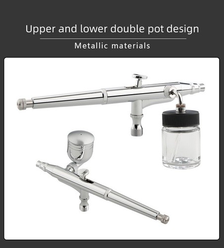 UK Dual Action Airbrush Spray Gun Airbrush Kit Copper w/ 0.2/0.3/0.5mm Needles - Picture 3 of 7